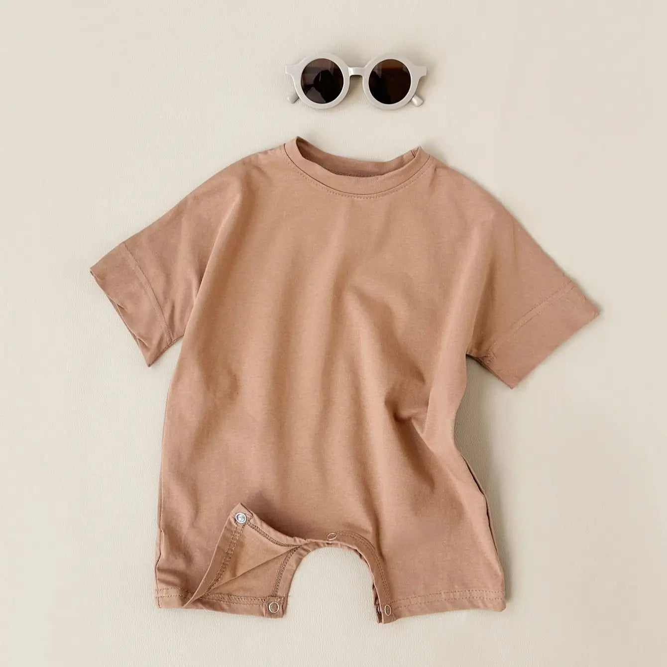 Baby Boy Romper — Summer Newborn Short Sleeve Ribbed Jumpsuit Playsuit