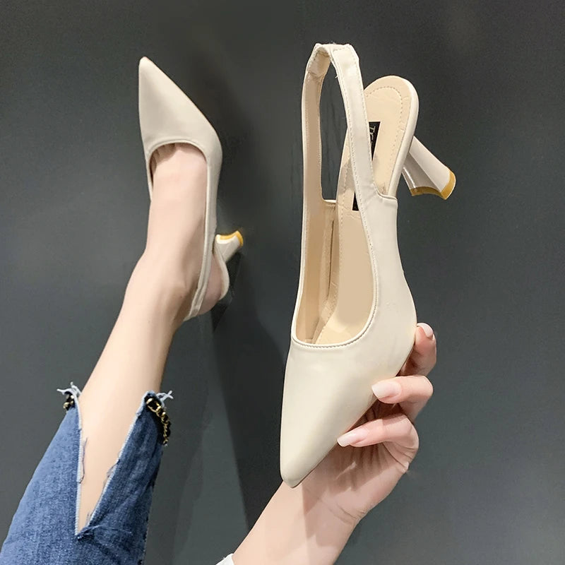 2024 Summer Women's Pointed Toe Stiletto Sandals – Sexy, Elegant, Comfortable High Heels for Banquet & Casual Wear