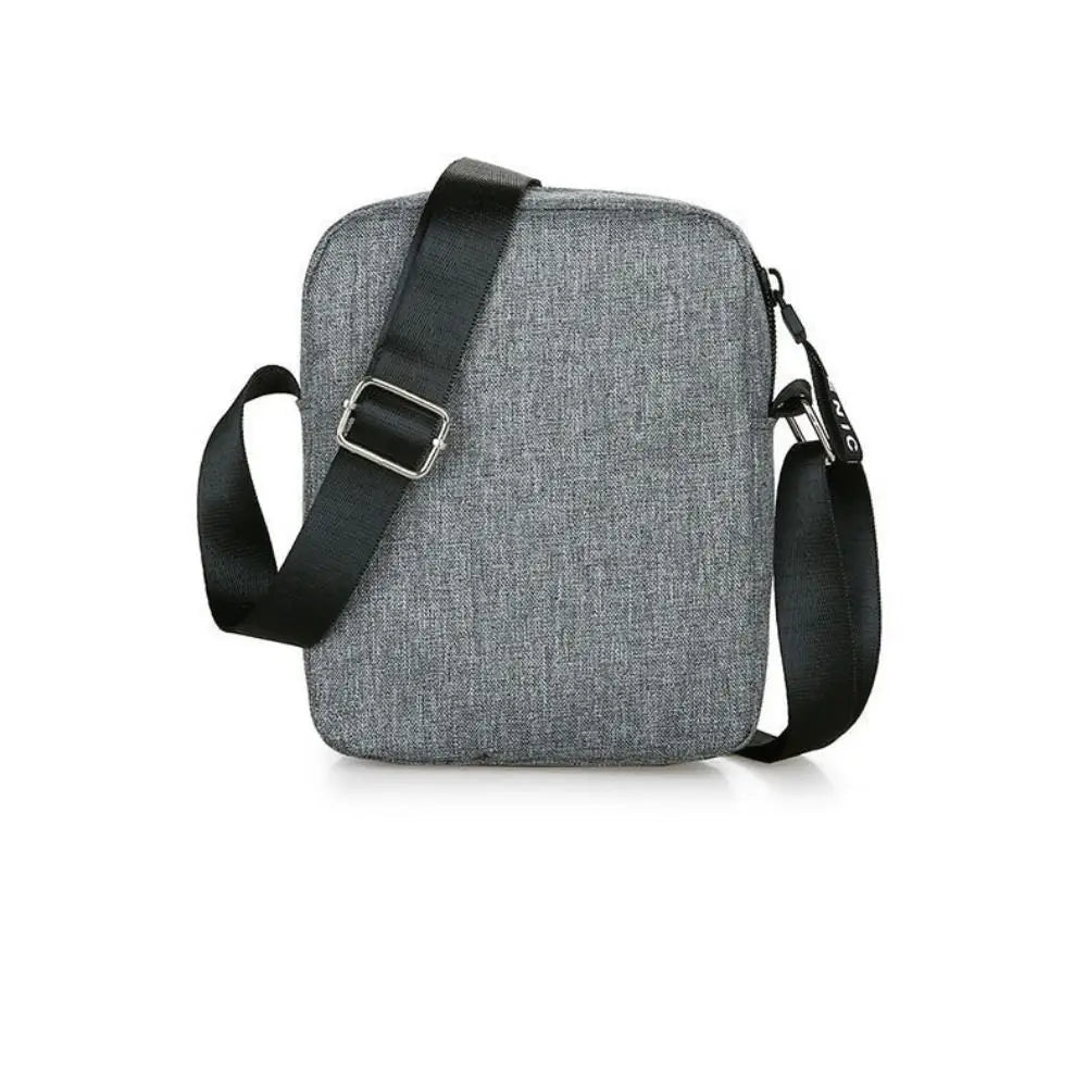 Men's Nylon Crossbody Bag – Solid Color, Casual Retro Style for Daily & Business Use.