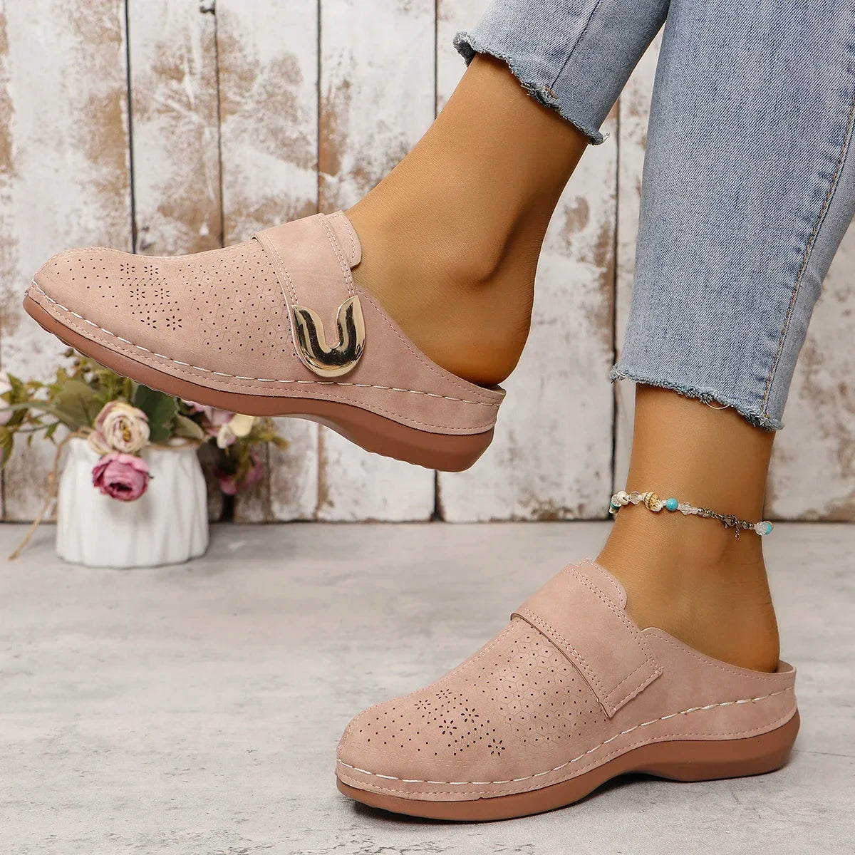 Women’s Summer Open-Toe Slippers – Flat Low Heel Fashion Slides