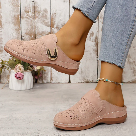 Women’s Summer Open-Toe Slippers – Flat Low Heel Fashion Slides