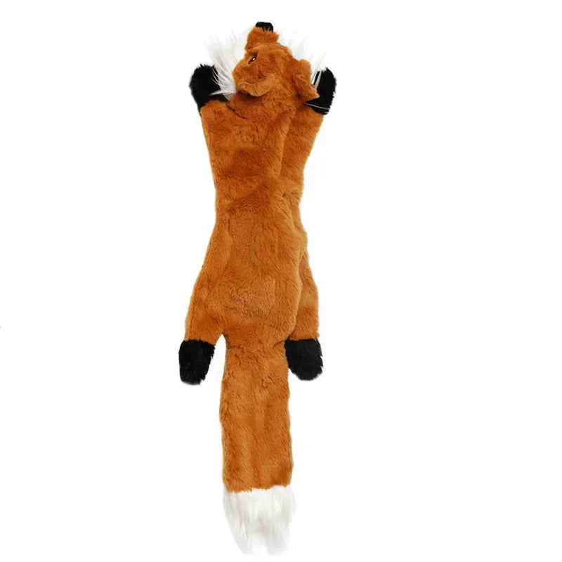 Squeaky Plush Animal Chew Toy for Dogs – Wolf, Rabbit, & Squirrel