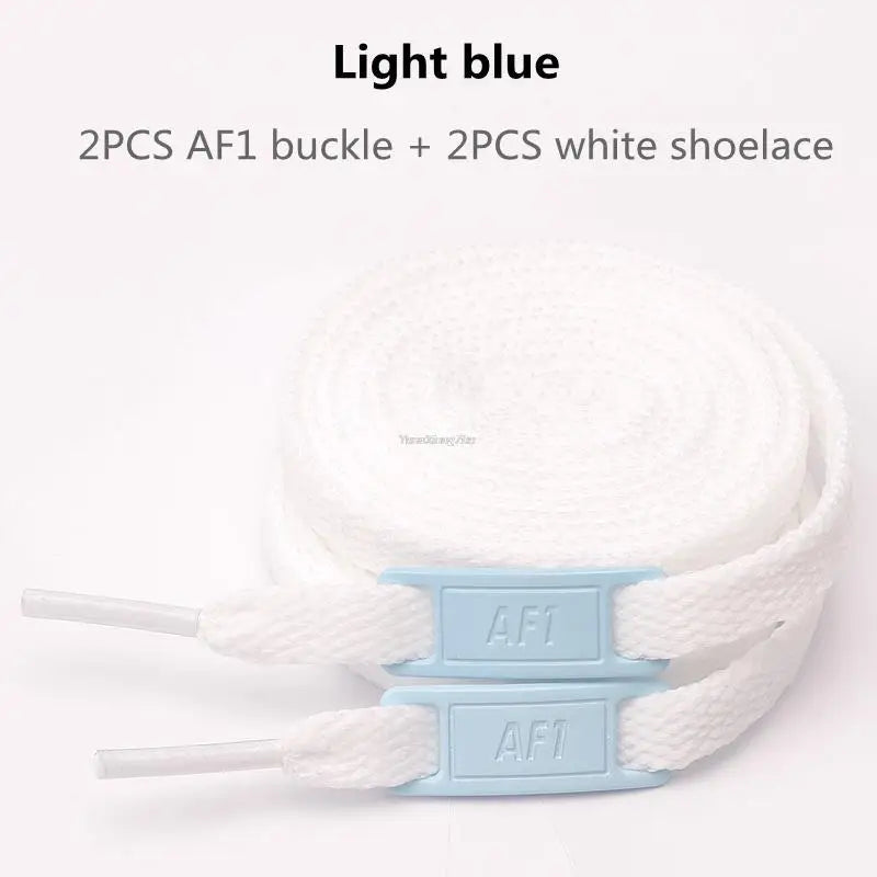 Original AF1 Shoelace Set – White Flat Laces with Shoe Decoration for Air Force 1 Sneakers & Accessories