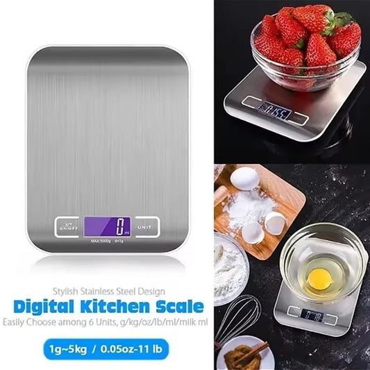 Portable Digital Kitchen Scale – LCD Display & USB Charging