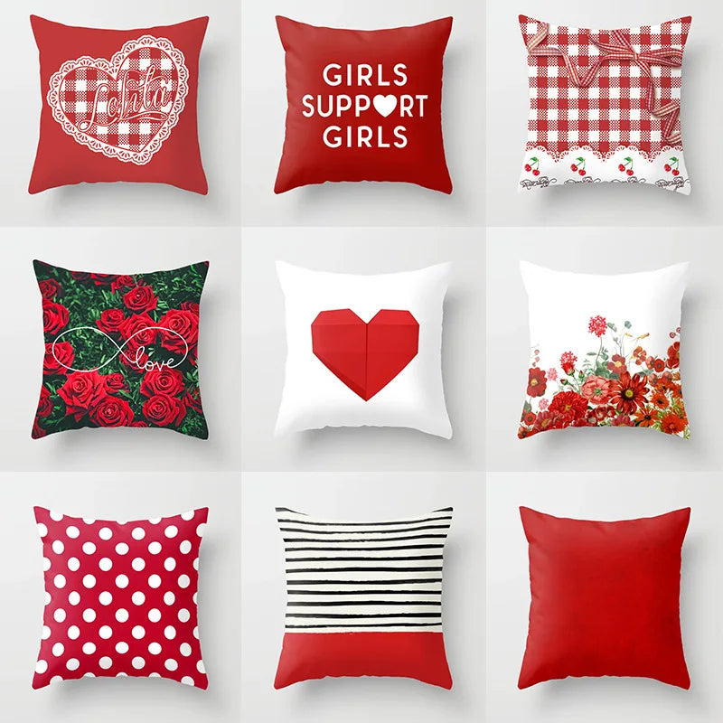 Home Decorative Pillowcase – Red Plaid Design