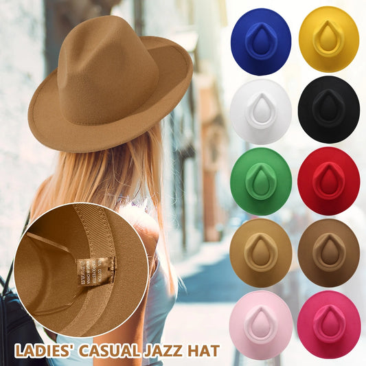 Women’s Vintage Felt Fedora – Wide Brim British Style Hat.