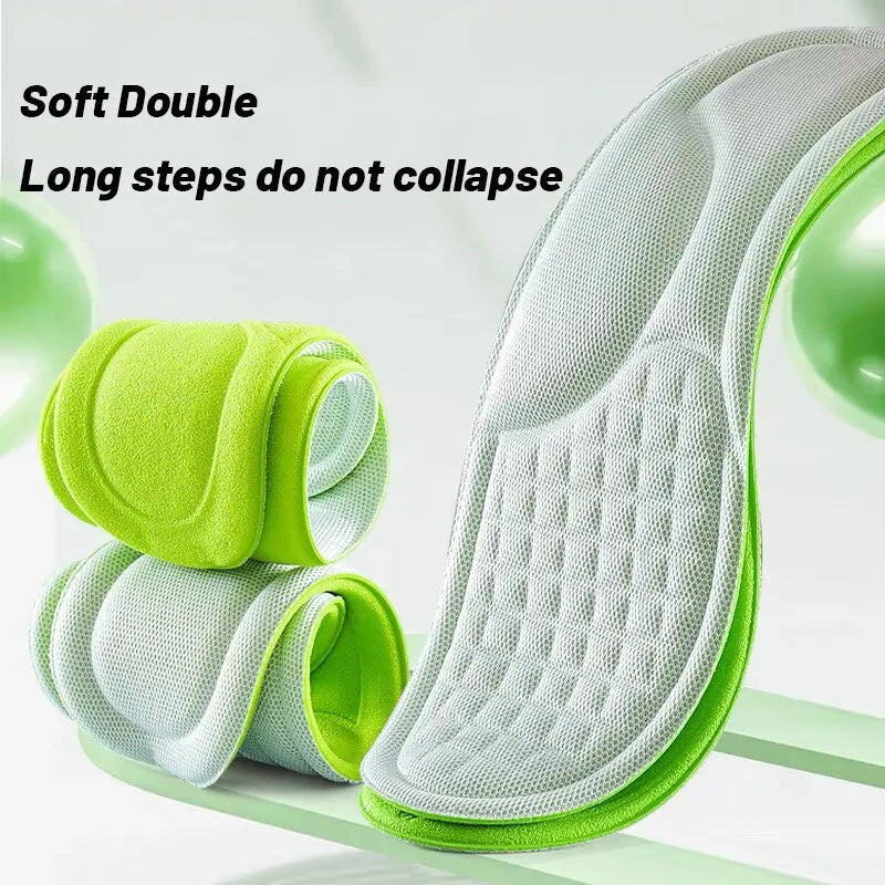 5D Shock-Absorbing Sports Insoles – Soft, Breathable, Deodorizing Shoe Inserts for Men & Women