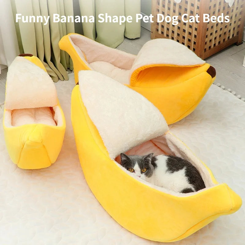 Banana Cat Bed – Cozy, Cute & Portable Pet Cushion