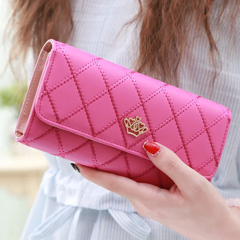 Women’s PU Leather Long Wallet – Large Capacity Card, Phone & Coin Holder