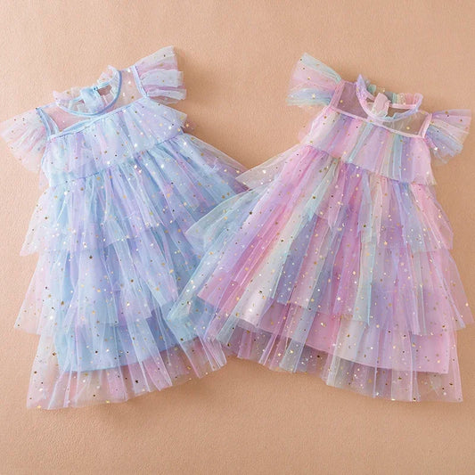 2025 Summer Girls Sequin Princess Dress for 3–8Y