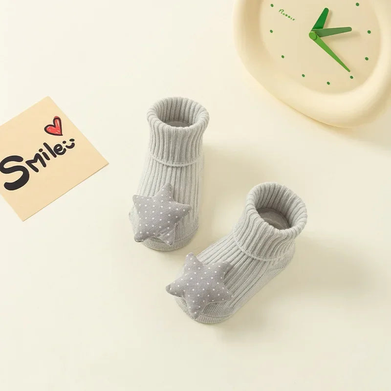Newborn Baby Non-Slip Winter Socks – 3D Cartoon Toddler Socks (0-1y)