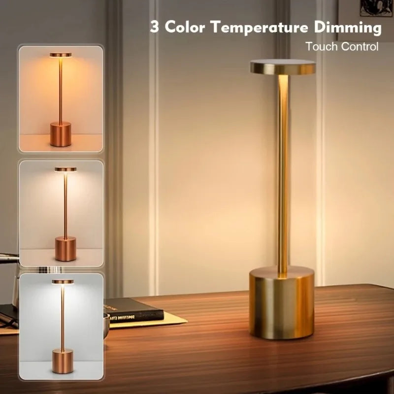 LED Touch Table Lamp – Rechargeable Wireless Night Light for Home & Hospitality