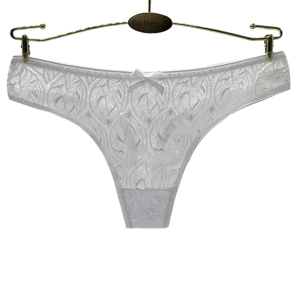 Sexy Low-Waist Lace Silk Panties – Breathable, Quick-Dry, Cotton Crotch