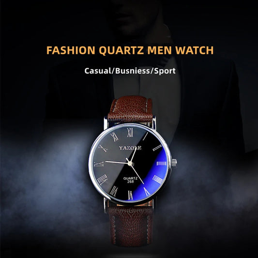 Men’s Quartz Watch Top Brand Fashion Casual Leather Strap Business Wristwatch Reloj Hombre Kol Saati