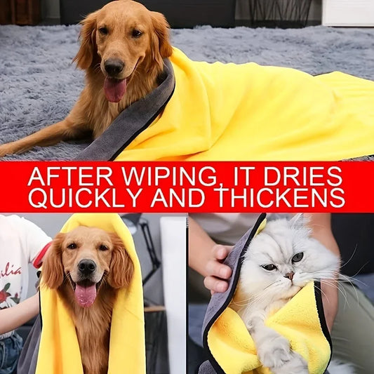 Ultra-Soft Microfiber Pet Towel – S/M/L, Quick-Dry & Absorbent for Dogs & Cats