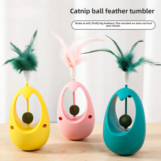 Feather Spinning Cat Toy – Boredom Relief & Interactive Play