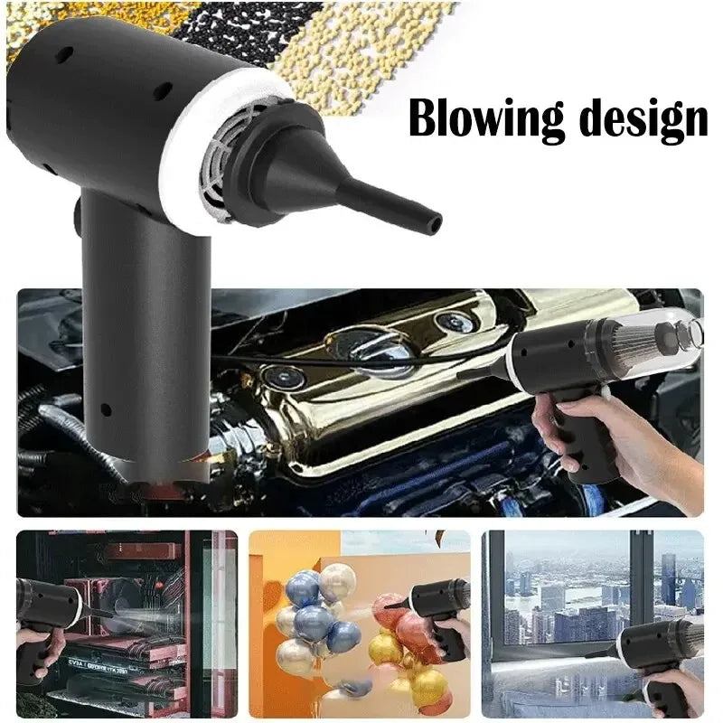 9000Pa Wireless Car Vacuum – USB Rechargeable Mini Cleaner