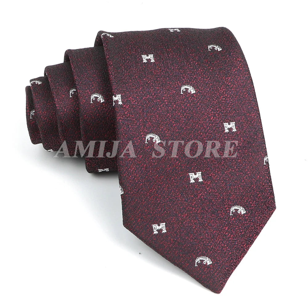 Men’s Jacquard Neck Ties 7cm – Floral & Stripe Design Necktie for Wedding, Party, Business & Daily Wear Gift
