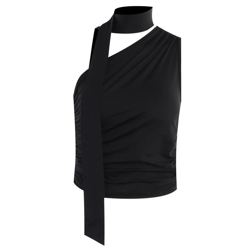 Women’s Backless Halter Crop Top – Sexy Off-Shoulder Sleeveless Y2K Clubwear, Summer 2024