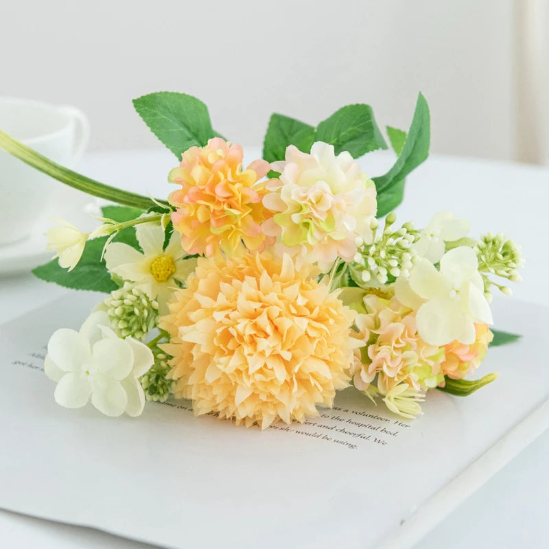 Artificial Silk Chrysanthemum Bouquet – Wedding, Home, Festival & DIY Wall Decorations