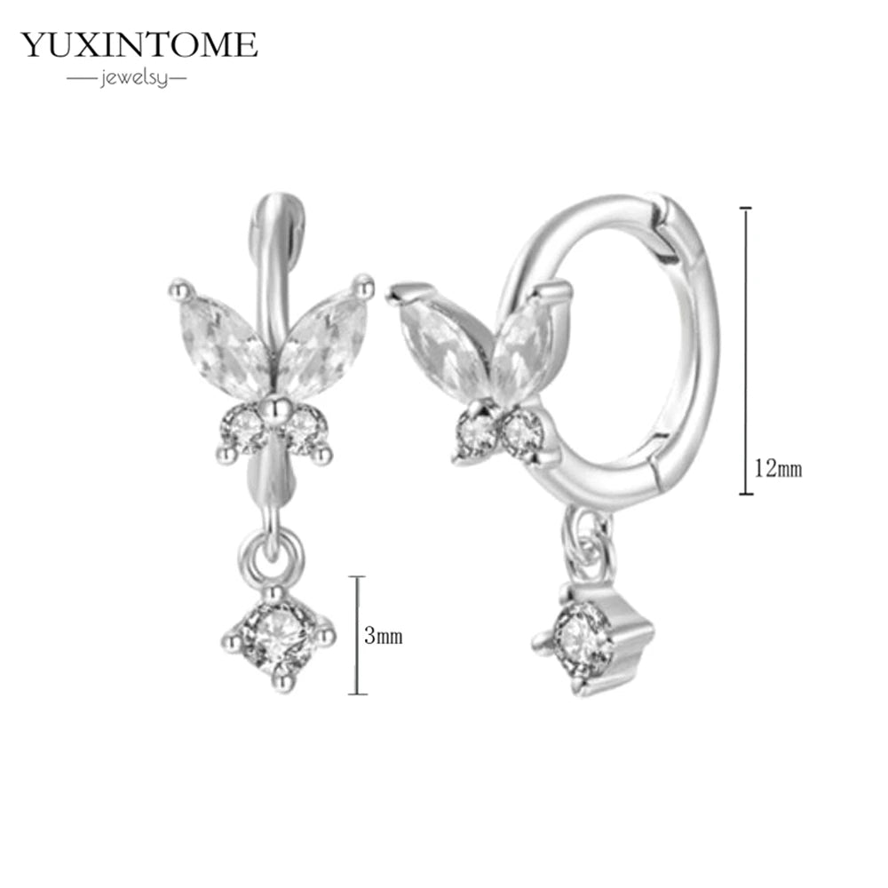 925 Sterling Silver White Zircon Tassel Hoop Earrings — Women’s Luxury Korean Fashion Jewelry 2025
