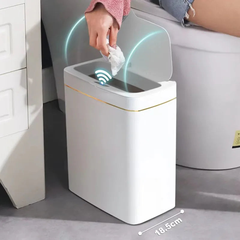 High-Quality Touchless Smart Sensor Trash Can 15L – Waterproof Automatic Garbage Bin for Kitchen, Bathroom & Bedroom