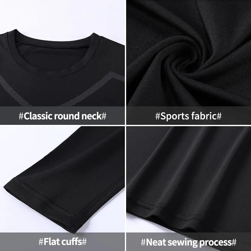 Men’s Quick-Dry Compression Sports Top — Long Sleeve for Running, Cycling, Fitness & Training