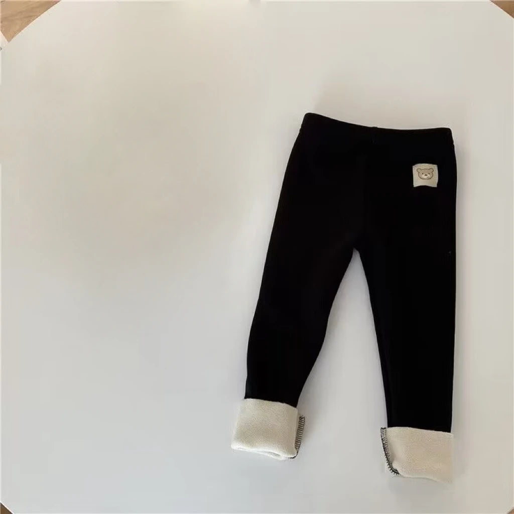 1pc Autumn Winter Girls Thermal Leggings Baby Plush Trousers