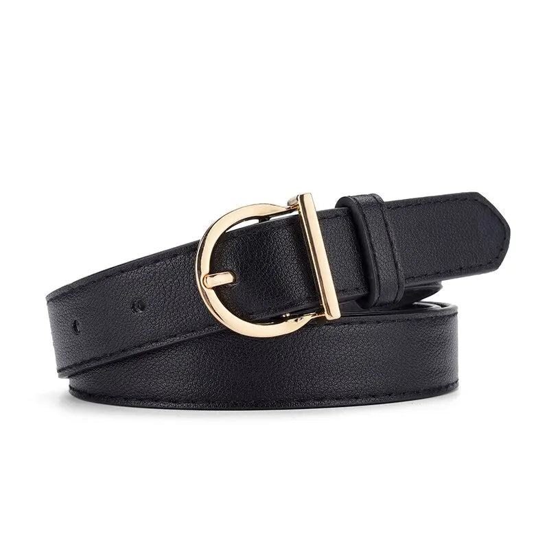 Women’s PU Leather Belt – Fashion Pin Buckle, Soft Luxury Jeans Belt