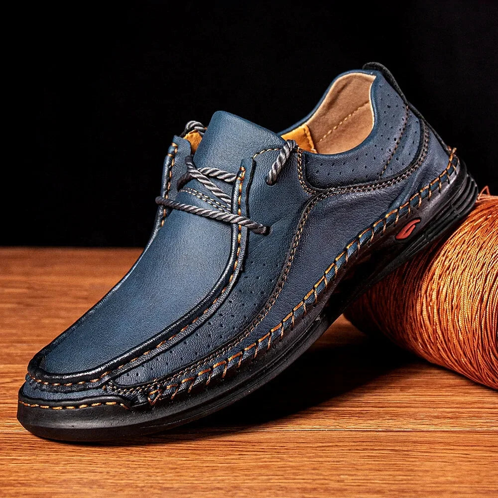 2023 Handmade Leather Casual Sneakers for Men – Comfort, Business, Plus Size