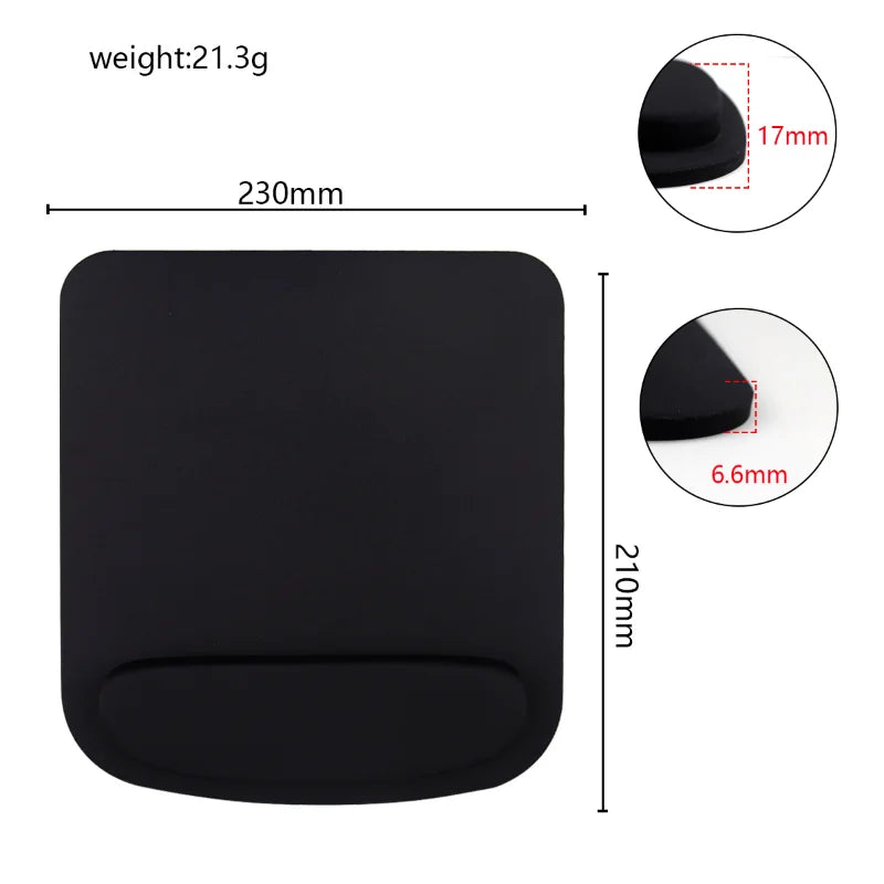 Computer Gaming Mouse Pad – Ergonomic Wrist Rest, EVA Material, Solid Color, Comfortable Desk Mat for Office & Home