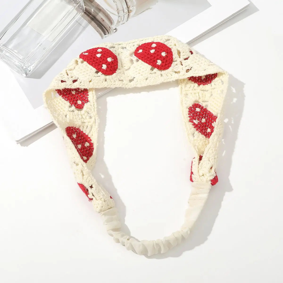 Boho Crochet Turban Headband – Vintage Floral Knit Hair Scarf for Women