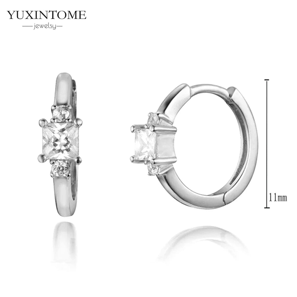 925 Sterling Silver White Zircon Tassel Hoop Earrings — Women’s Luxury Korean Fashion Jewelry 2025