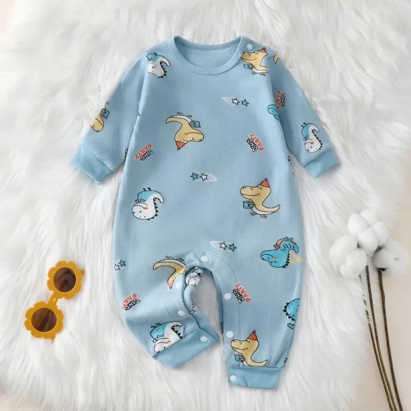 Newborn Baby Romper — 100% Cotton, 0–18M, Unisex, Long Sleeve, Soft & Cute, Autumn/Spring