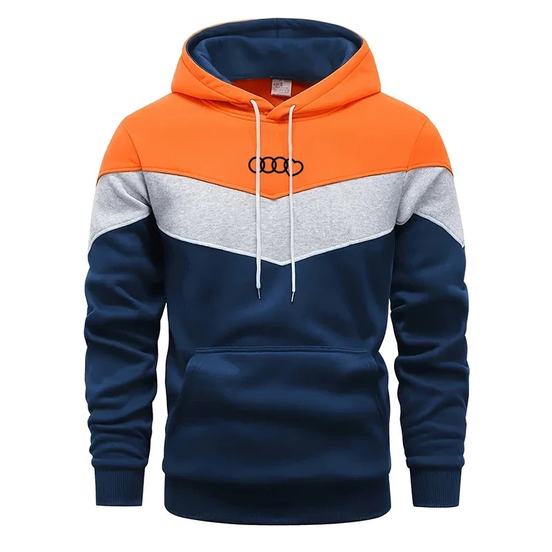 Men’s Casual Hoodie Sweatshirt Tracksuit – Tricolor Sports Jogging Set