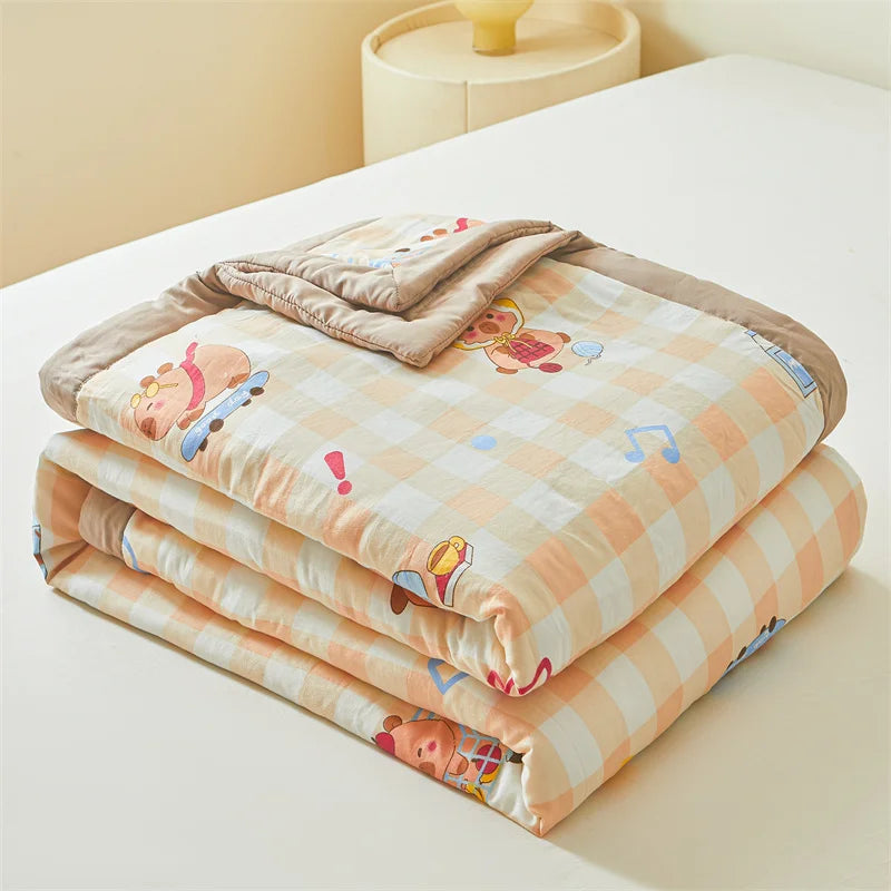 2025 Cotton Summer Quilt – Lightweight, Skin-Friendly, Ultra-Soft Printed Comforter/Blanket