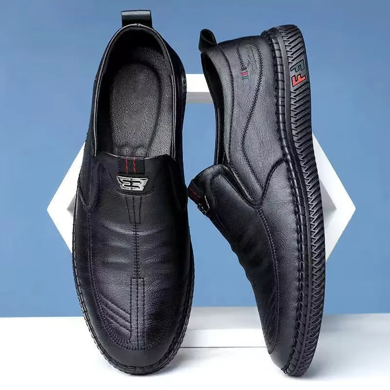Men’s PU Leather Loafers – Slip-On Casual Shoes for Walking, Driving & Office