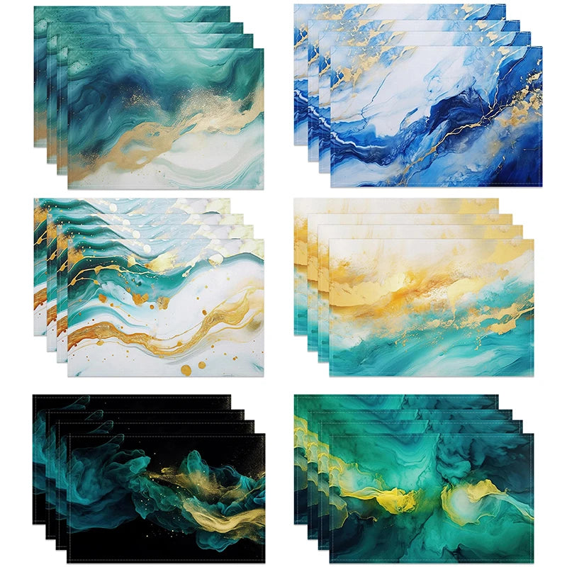 Modern Marble Placemats Set for Kitchen & Dining Table