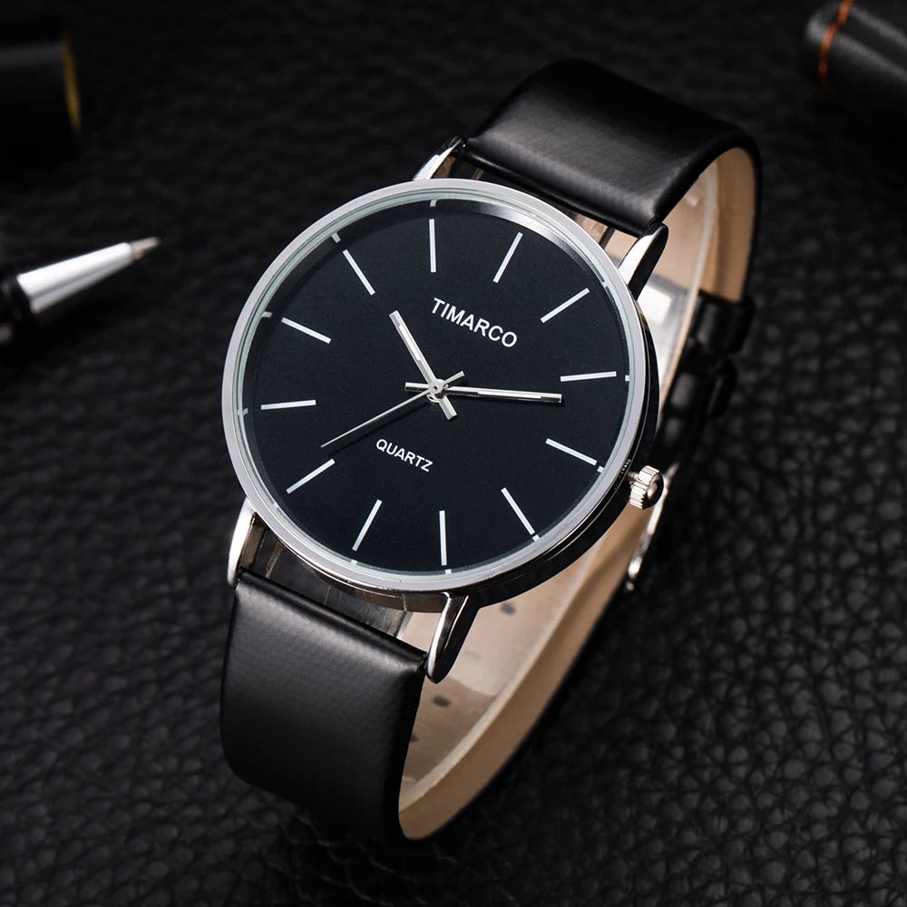 Simple Fashion Metal Round Dial Quartz Watch – Unisex Minimalist