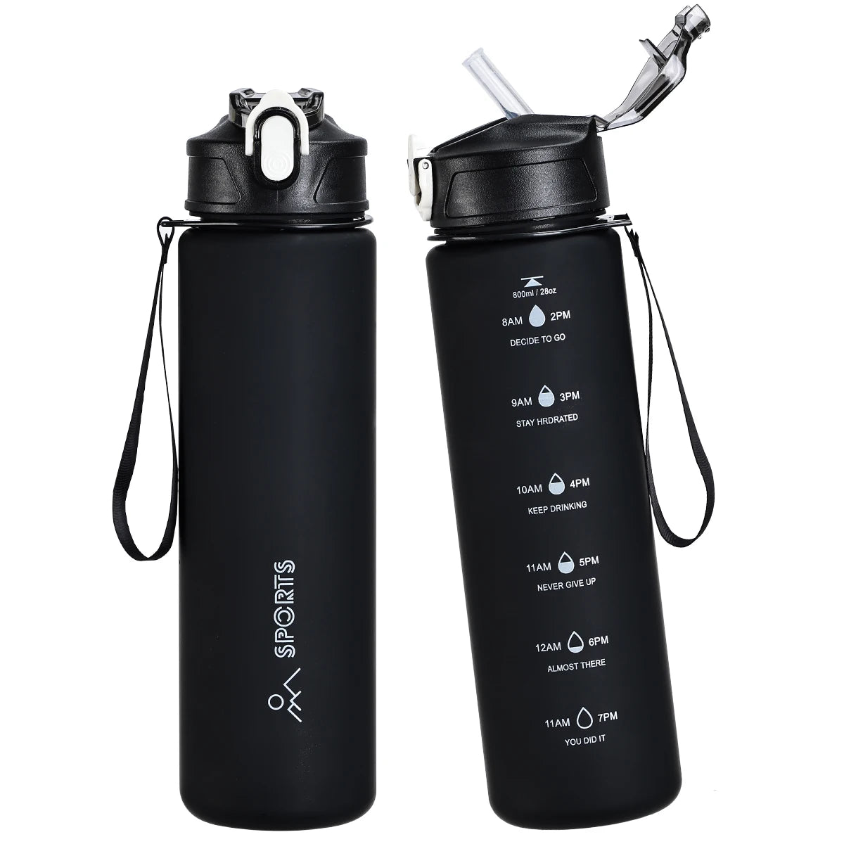 800ml Sports Water Bottle with Straw – Portable for Fitness, Travel & Outdoor Use