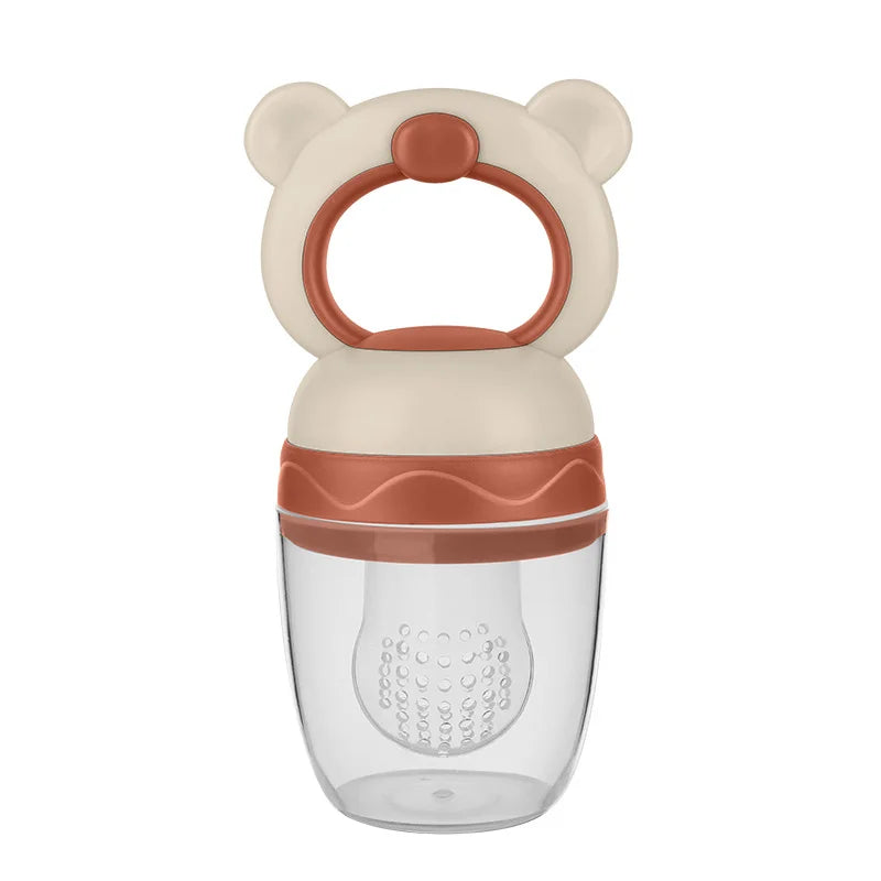 1 Pc Baby Fruit Feeder Pacifier Bear Design For Food Feeding Silicone Mesh Bag Bite Vegetable And Juice Toddler Teething Toy