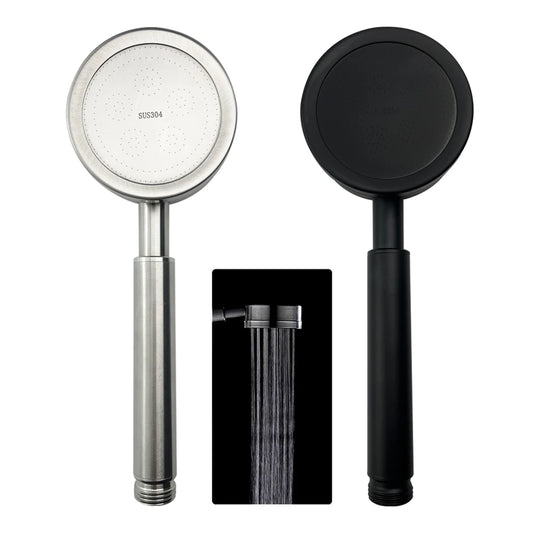 Brushed Stainless Steel Handheld Shower Head – Pressurized Water-Saving Filter Design