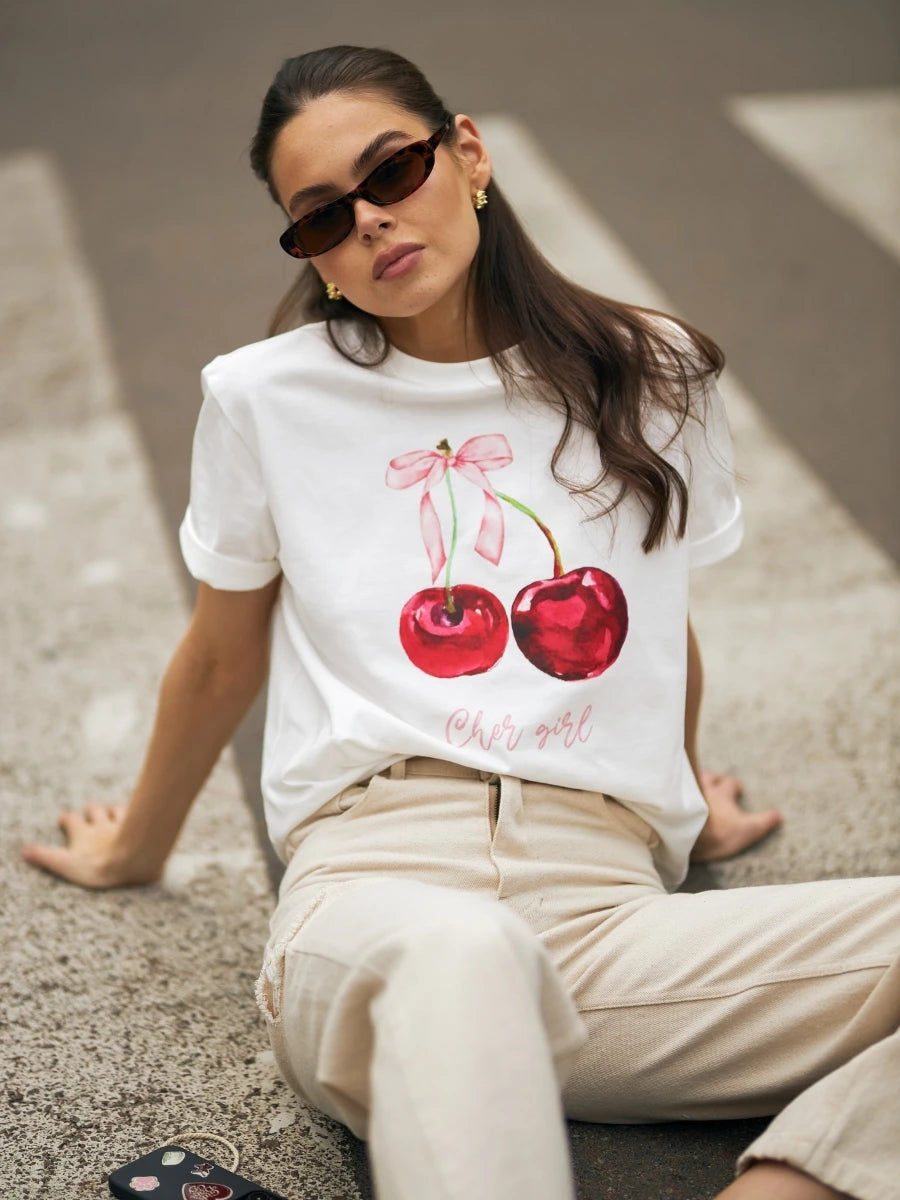 Women’s Vintage Printed T-Shirt – Casual Loose Fit