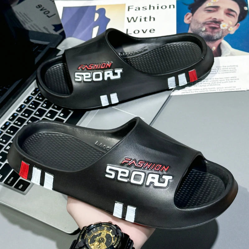 Men’s Summer Slippers – Soft Sole, Non-Slip Sport Style Sandals for Indoor, Outdoor, Beach & Home Use (Couple Wear)