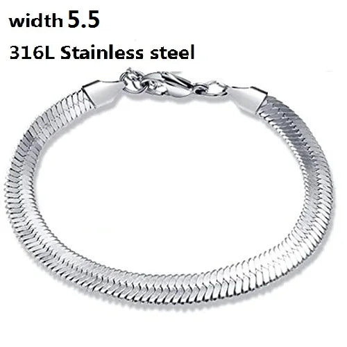 316L Stainless Steel Cuban Chain Bracelet – Unisex Vintage Figaro Punk K-pop Viking Jewelry Gift