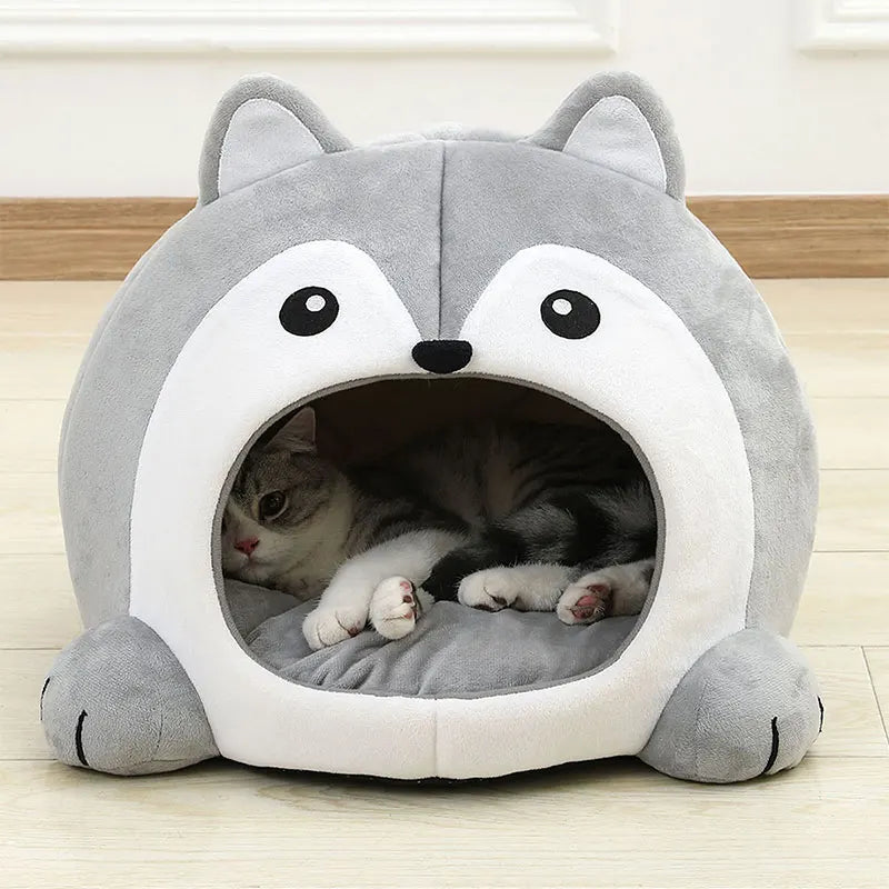 Soft Cat Bed – Cozy House & Cushion for Cats