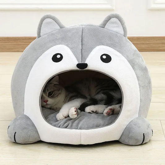 Soft Cat Bed – Cozy House & Cushion for Cats