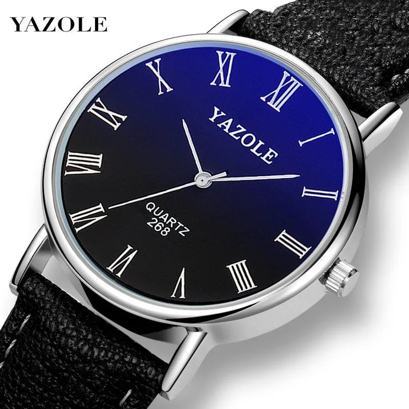 Men’s Quartz Watch Top Brand Fashion Casual Leather Strap Business Wristwatch Reloj Hombre Kol Saati