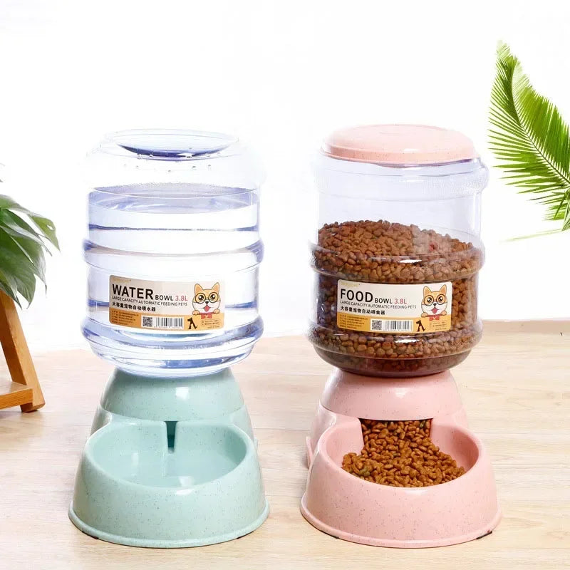 Automatic Pet Feeder & Water Dispenser – Dog & Cat Feeding Bowl