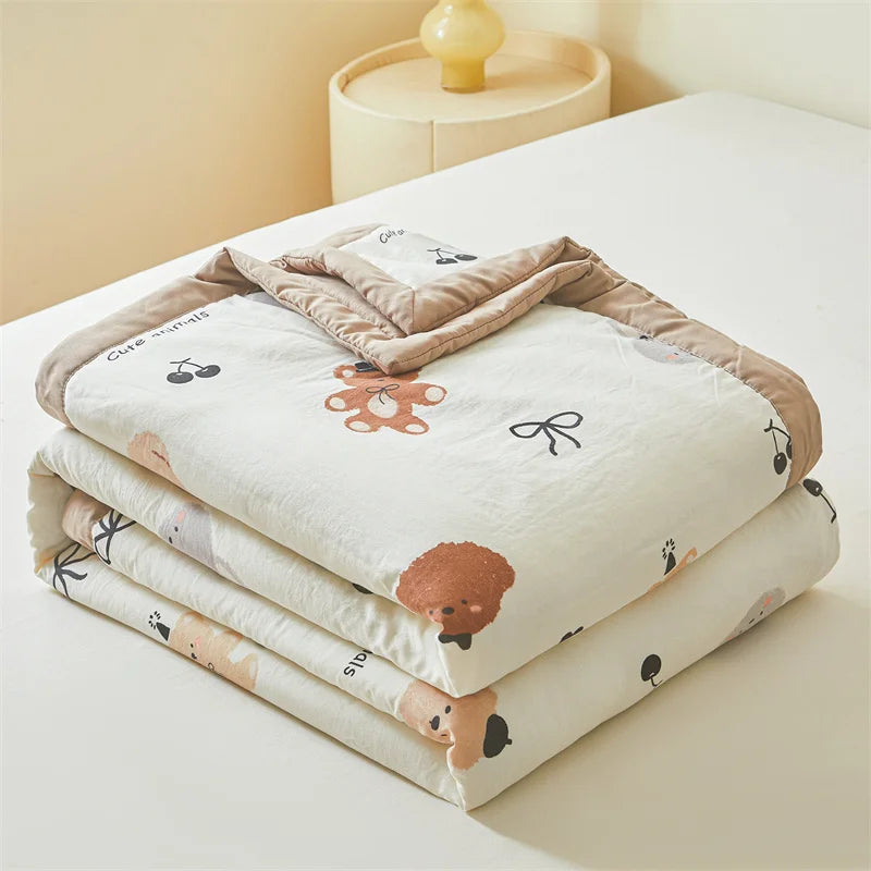 2025 Cotton Summer Quilt – Lightweight, Skin-Friendly, Ultra-Soft Printed Comforter/Blanket